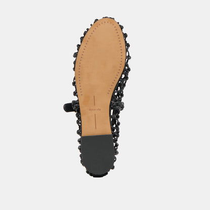 CLAIR BALLET FLATS BLACK WOVEN LEATHER