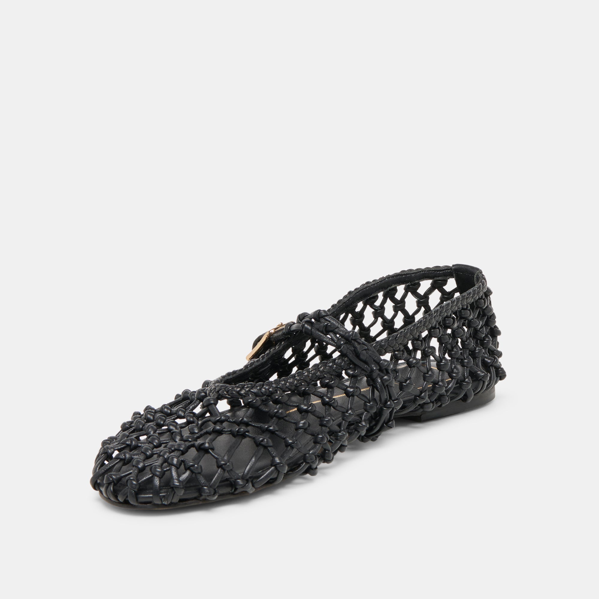 CLAIR BALLET FLATS BLACK WOVEN LEATHER