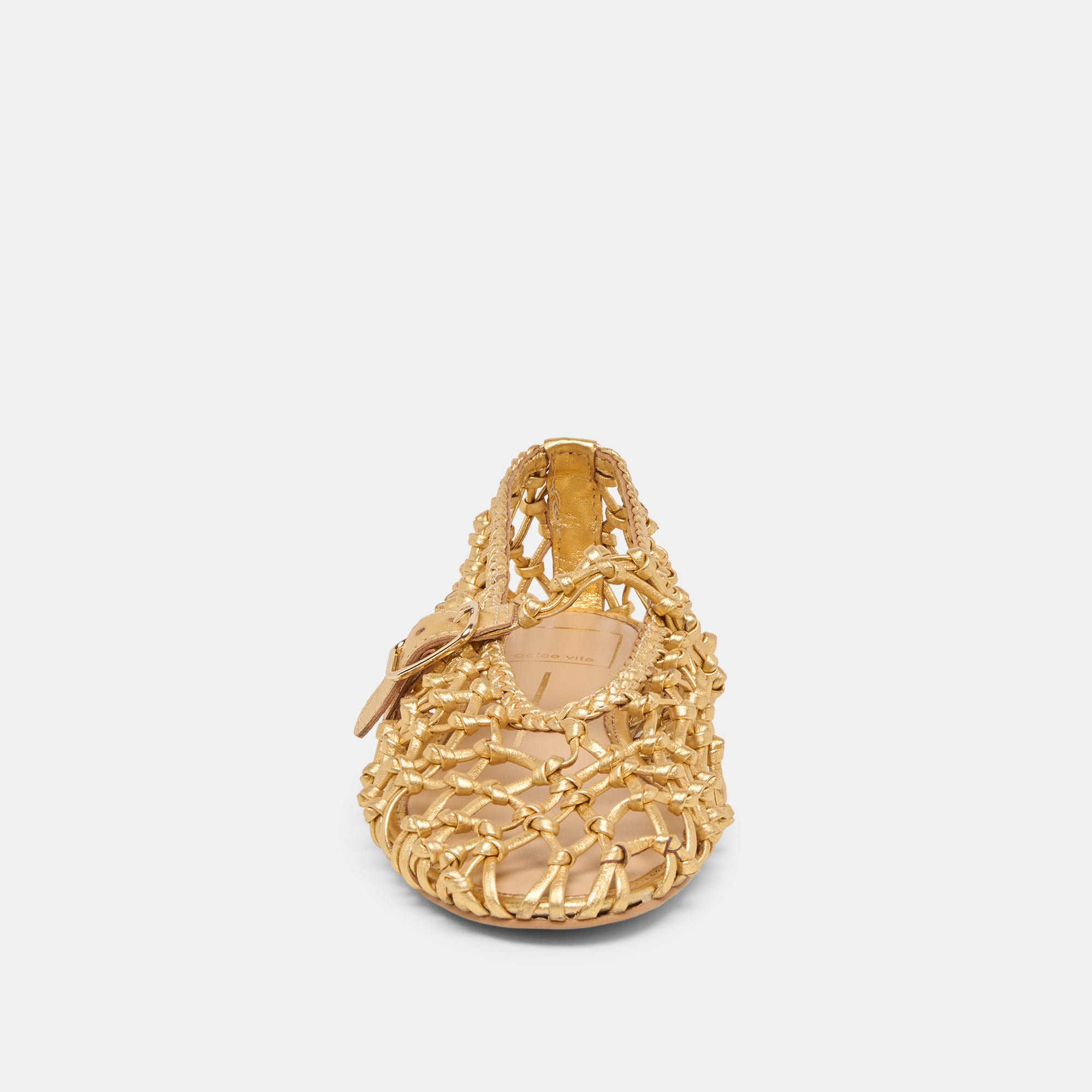 CLAIR BALLET FLATS GOLD WOVEN LEATHER