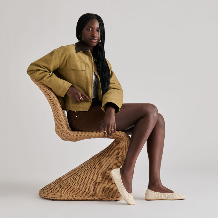 CONRAD BALLET FLATS BONE LEATHER