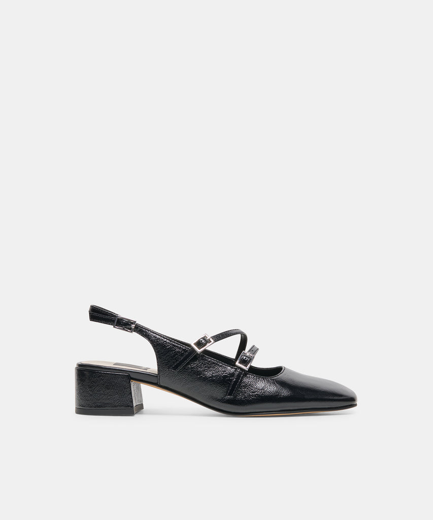 DRIAH HEELS BLACK LEATHER