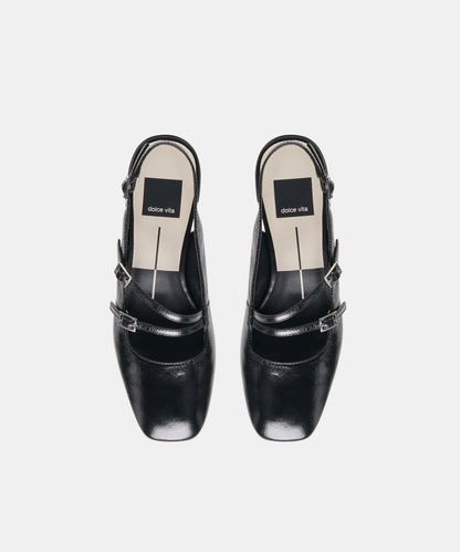 DRIAH HEELS BLACK LEATHER
