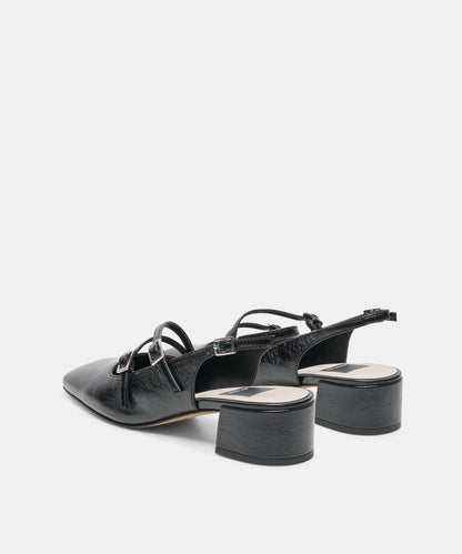 DRIAH HEELS BLACK LEATHER