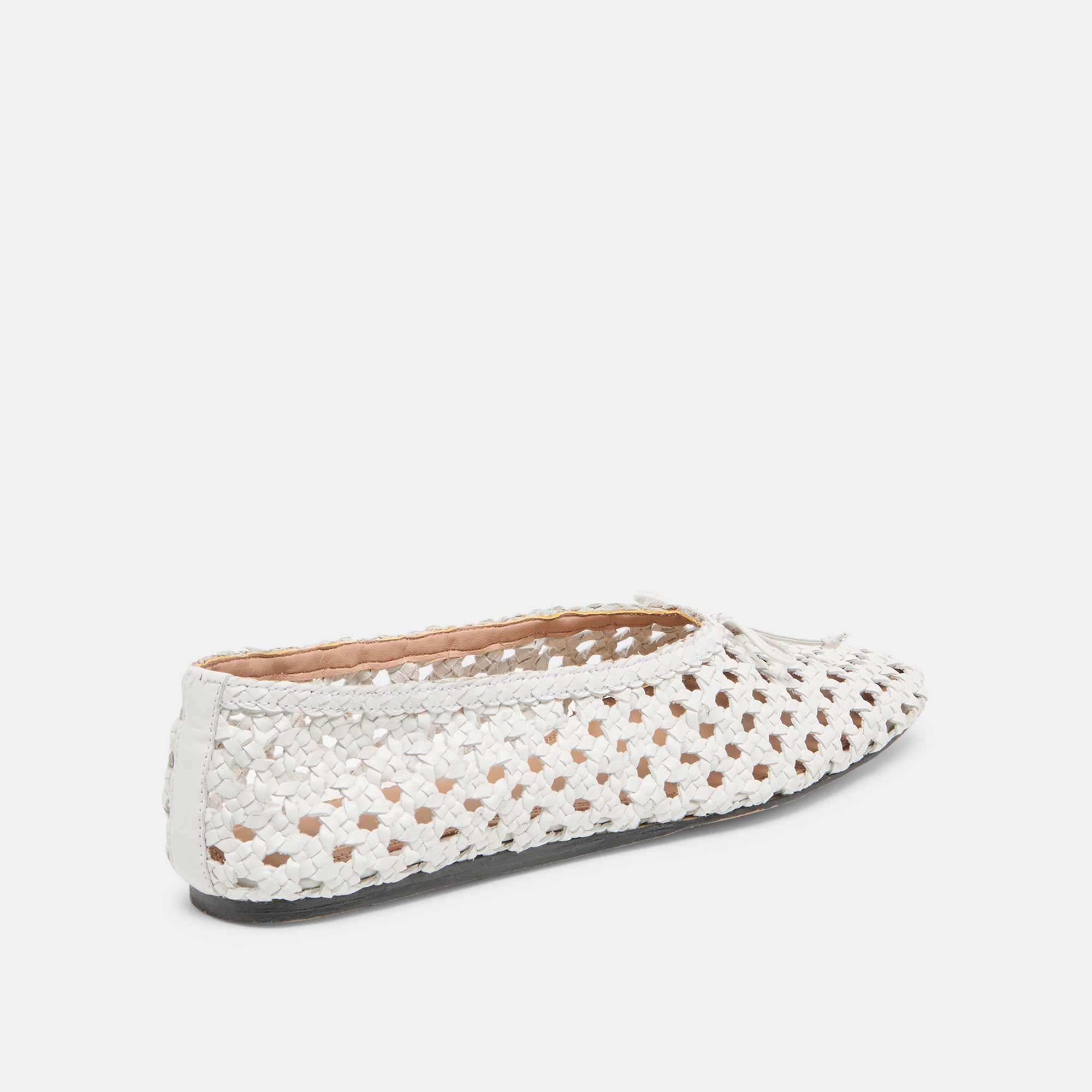 EDDA BALLET FLATS BONE WOVEN LEATHER