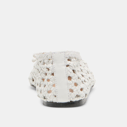 EDDA BALLET FLATS BONE WOVEN LEATHER