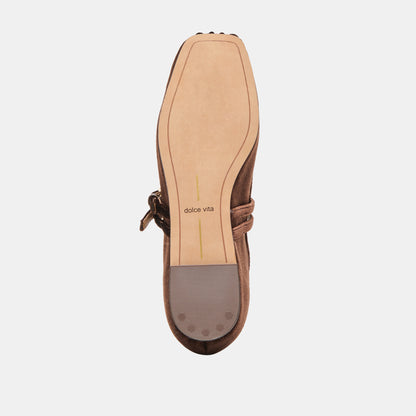 GIBSEN BALLET FLATS CHOCOLATE VELVET