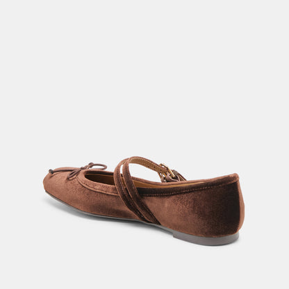 GIBSEN BALLET FLATS CHOCOLATE VELVET