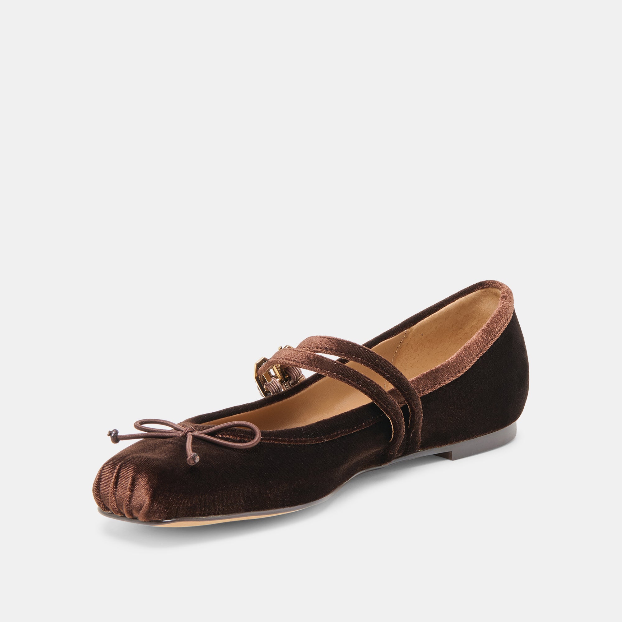 GIBSEN BALLET FLATS CHOCOLATE VELVET