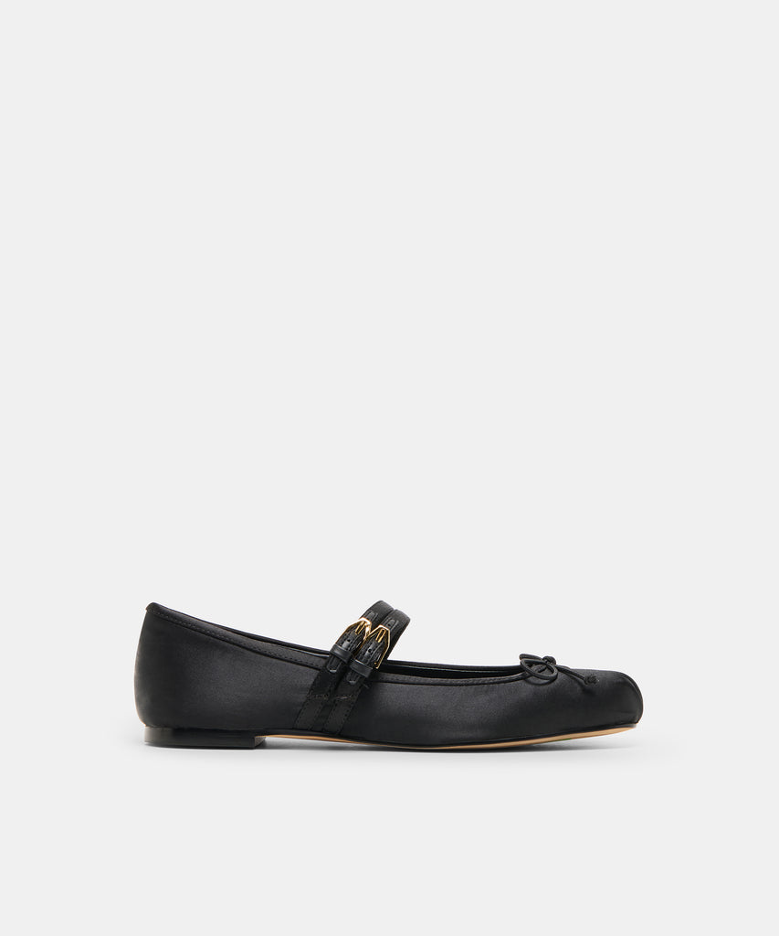 Gibsen Onyx Satin Ballet Flats | Dolce Vita