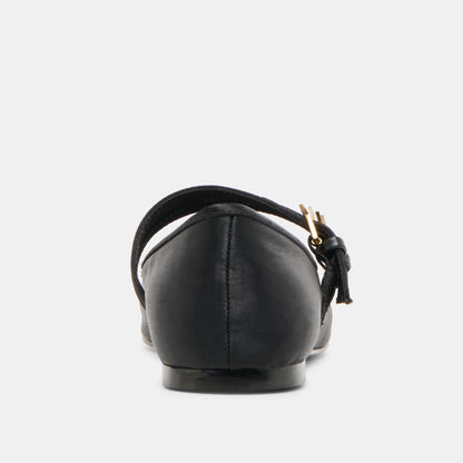 GIBSEN BALLET FLATS ONYX SATIN