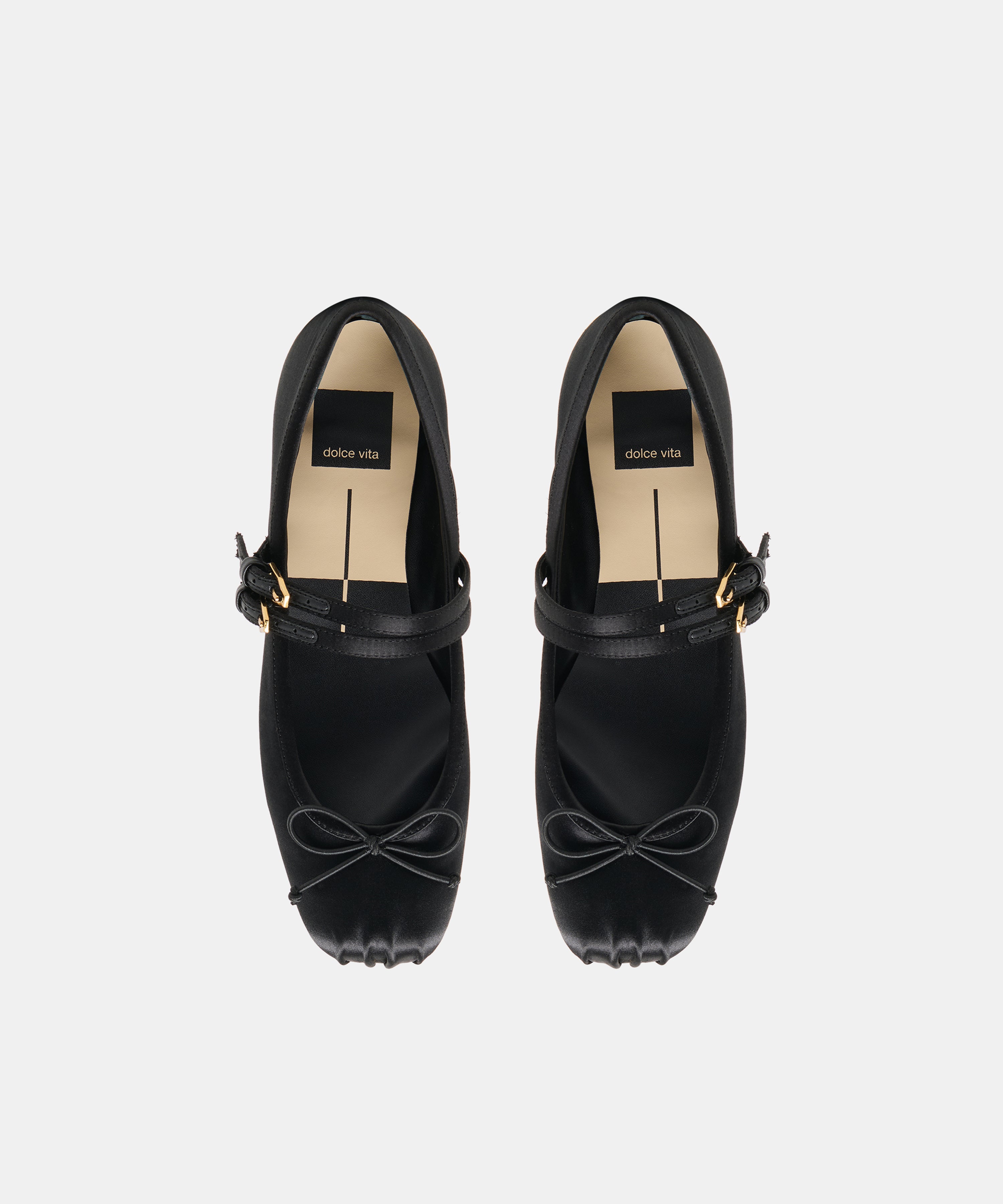 GIBSEN BALLET FLATS ONYX SATIN - view 3