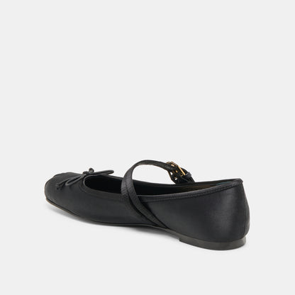GIBSEN BALLET FLATS ONYX SATIN
