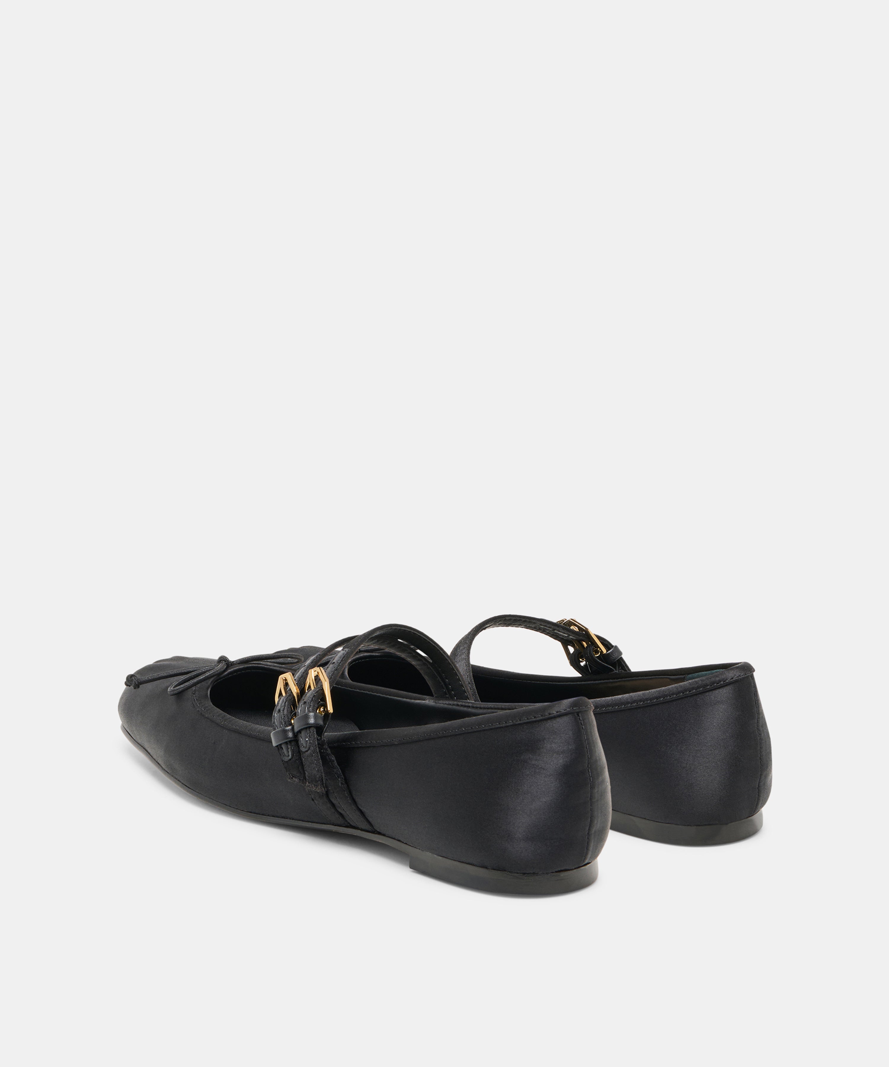 GIBSEN BALLET FLATS ONYX SATIN - view 4