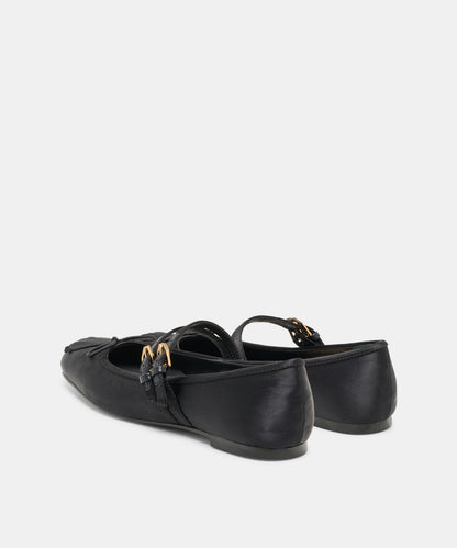 GIBSEN BALLET FLATS ONYX SATIN