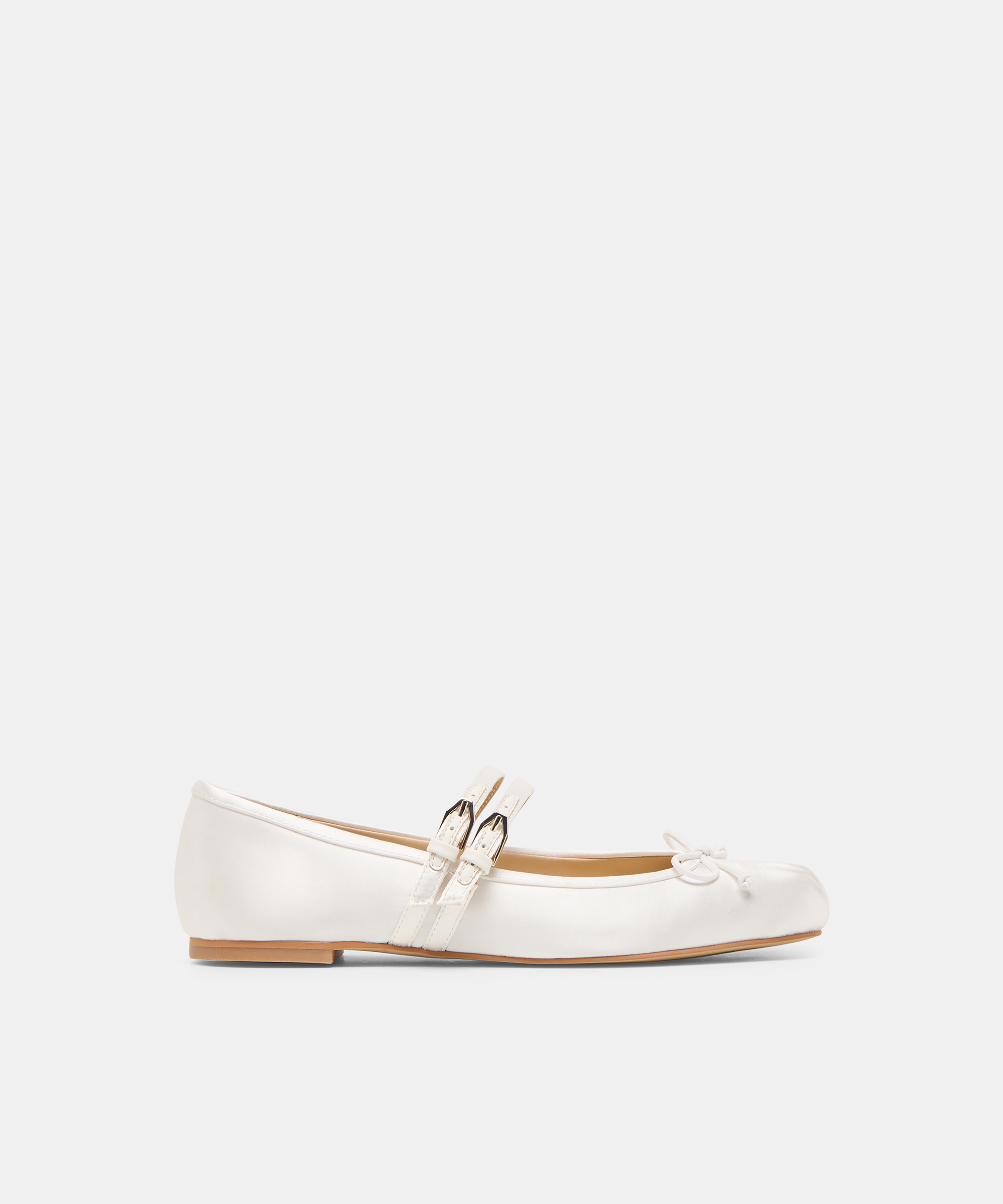 Gibsen True White Satin Ballet Flats | Dolce Vita