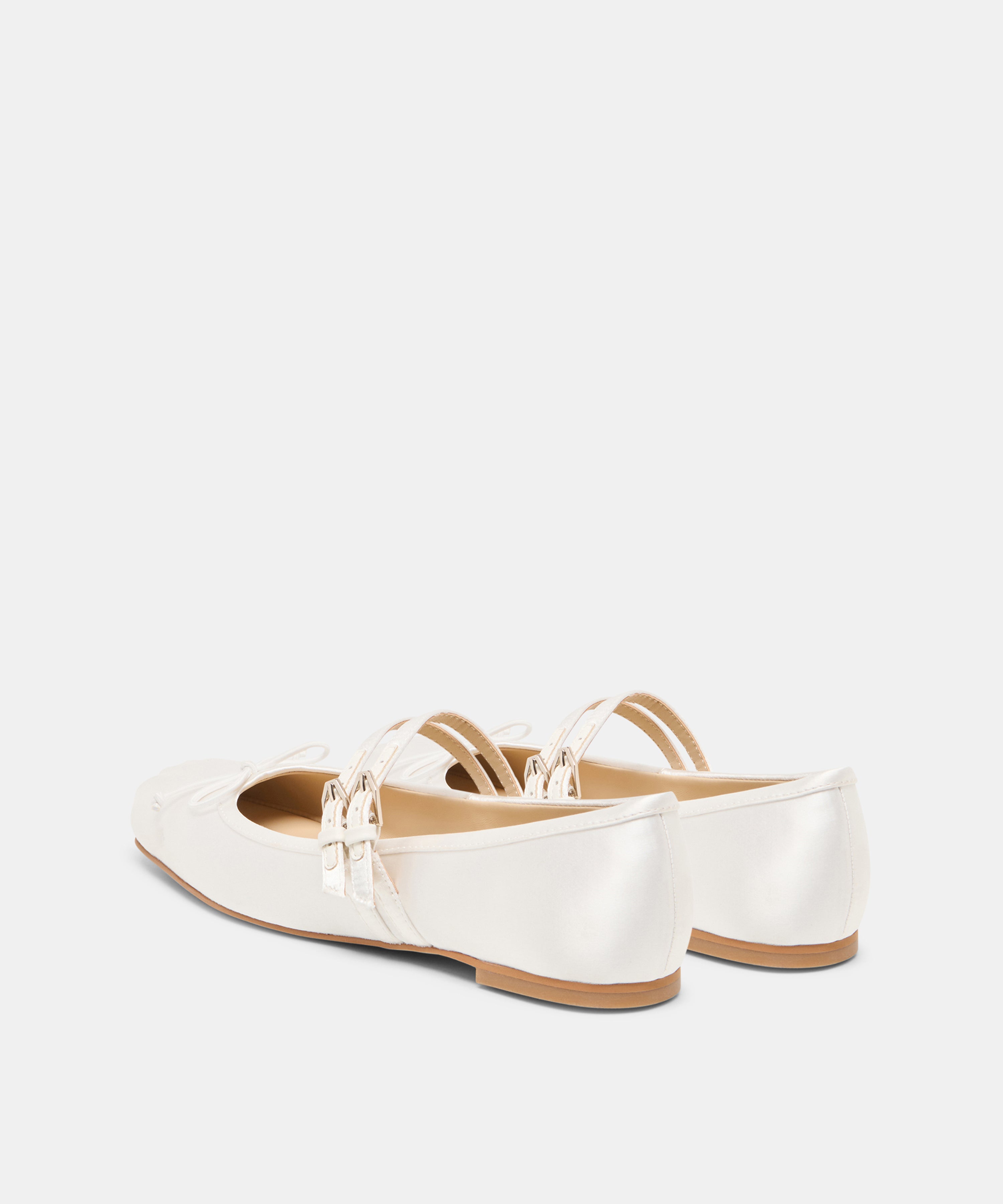 GIBSEN BALLET FLATS TRUE WHITE SATIN - view 4