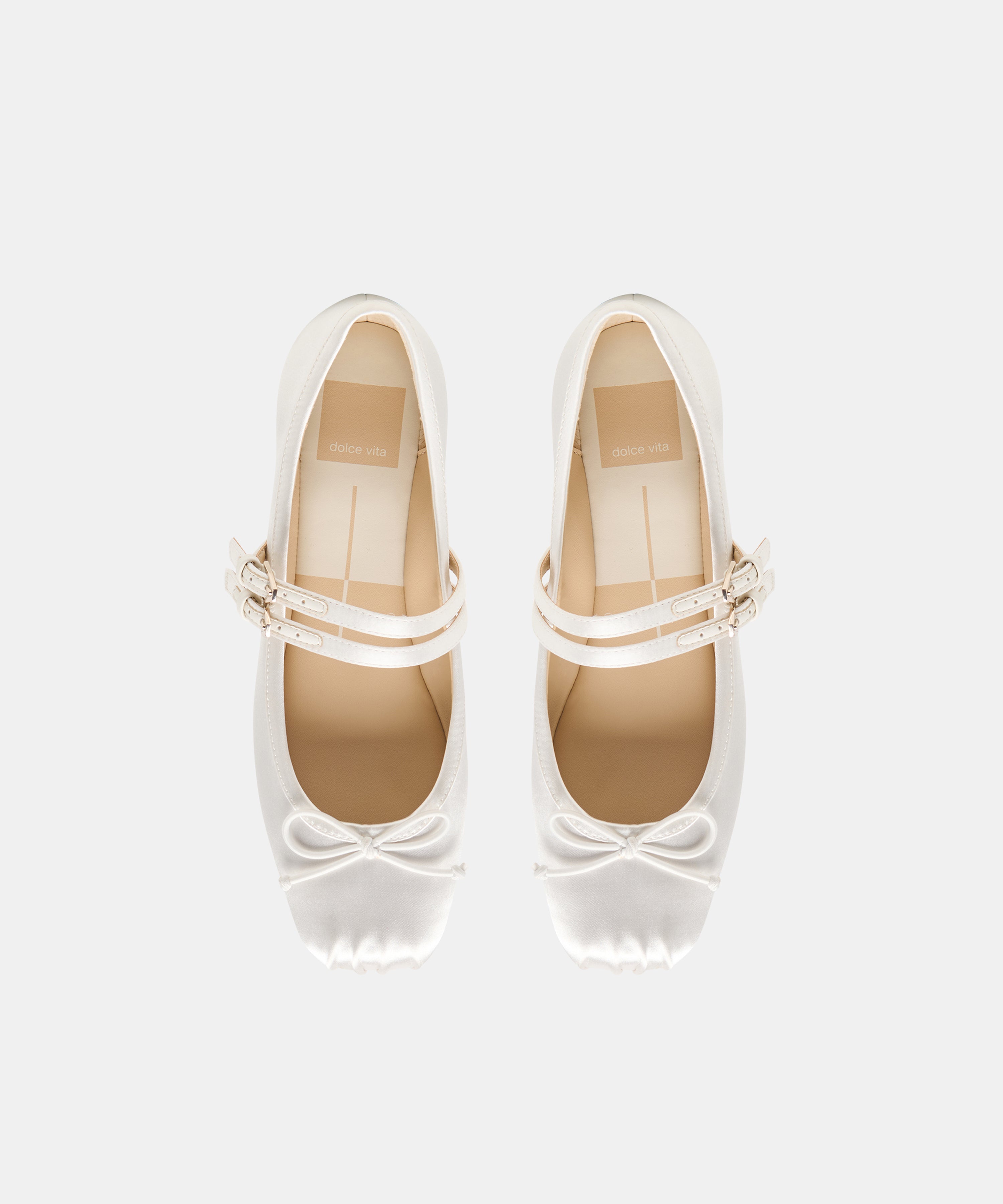 GIBSEN BALLET FLATS TRUE WHITE SATIN - view 3