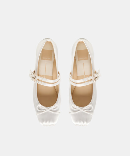GIBSEN BALLET FLATS TRUE WHITE SATIN