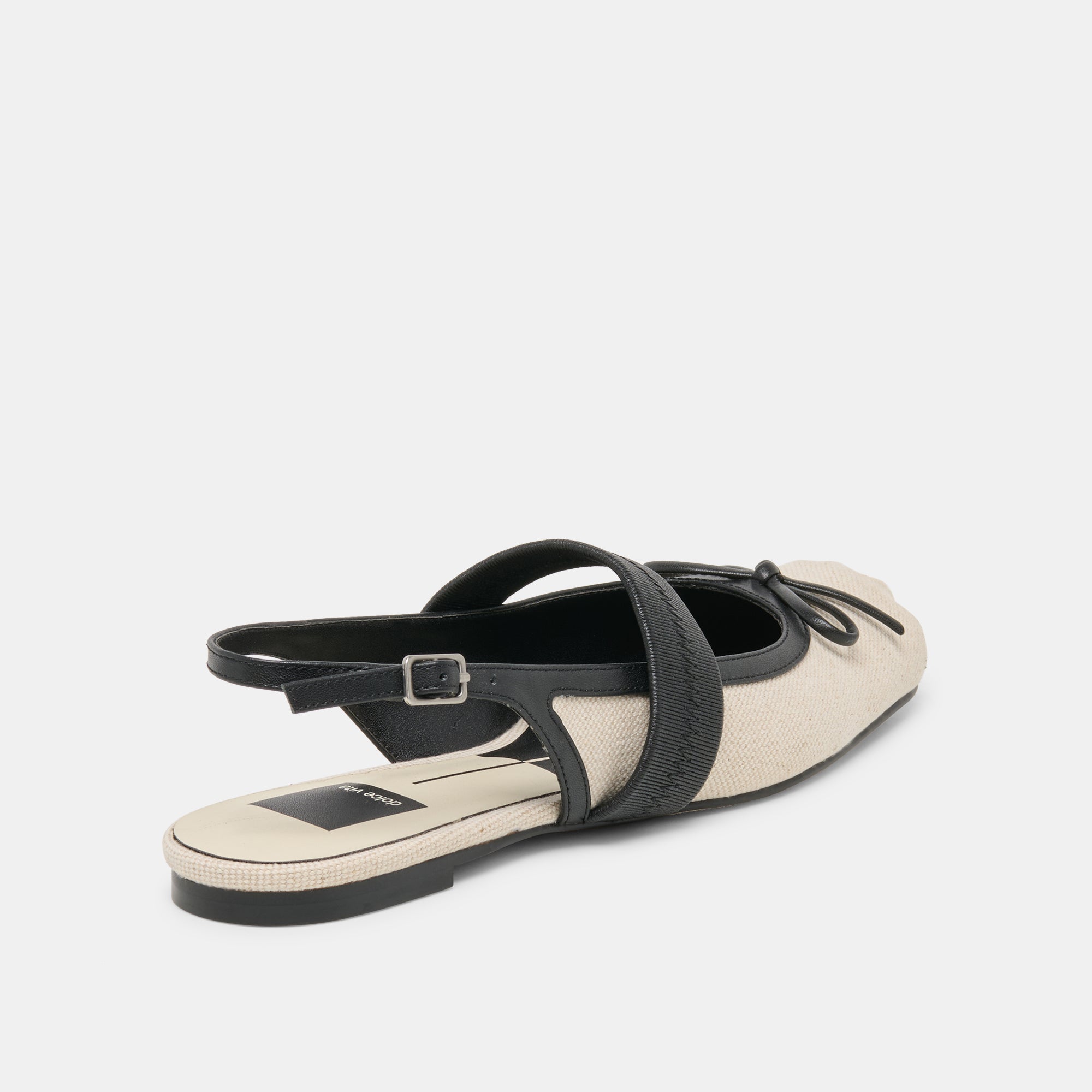 GRIFAN FLATS NATURAL BLACK LINEN