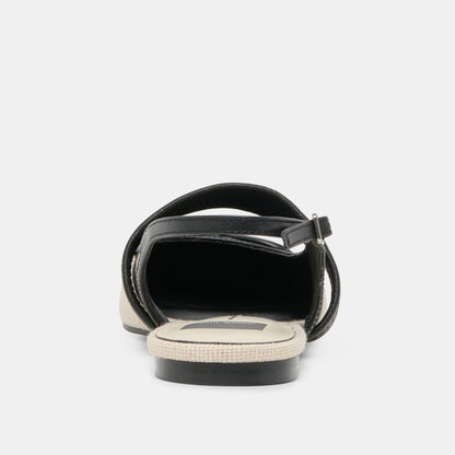 GRIFAN FLATS NATURAL BLACK LINEN