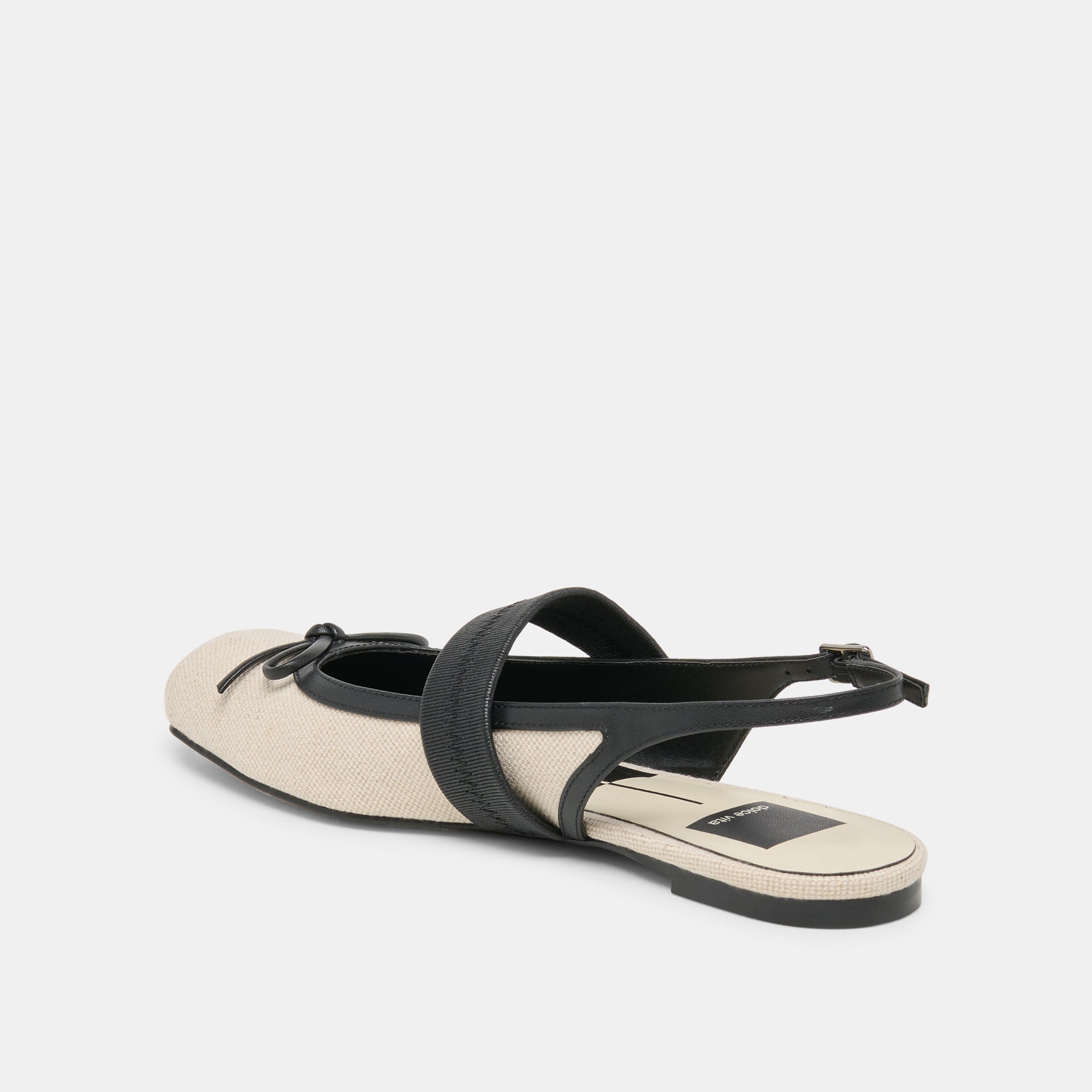 GRIFAN FLATS NATURAL BLACK LINEN