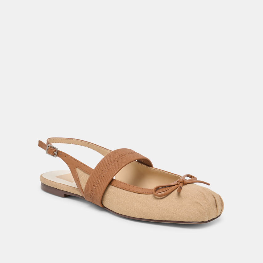 GRIFAN FLATS TAN MULTI FABRIC