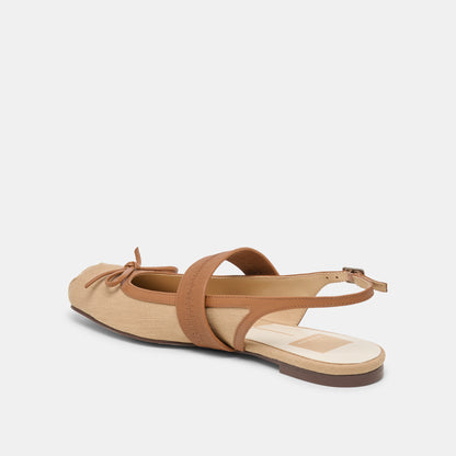 GRIFAN FLATS TAN MULTI FABRIC