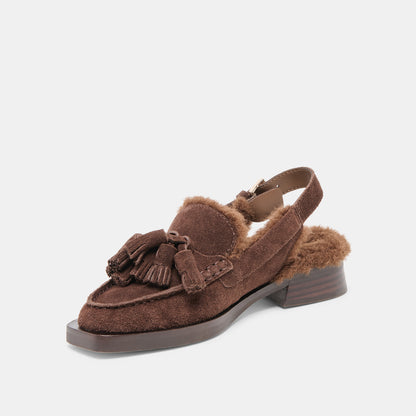 HAMLIT PLUSH LOAFERS DK BROWN SUEDE