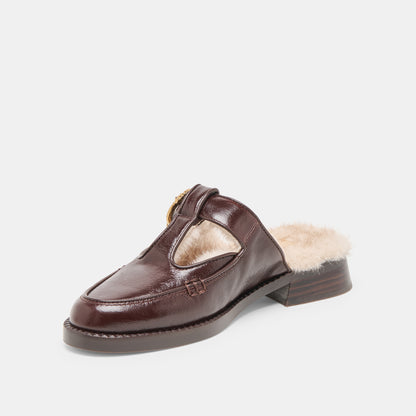 HARLAH PLUSH FLATS CHOCOLATE LEATHER