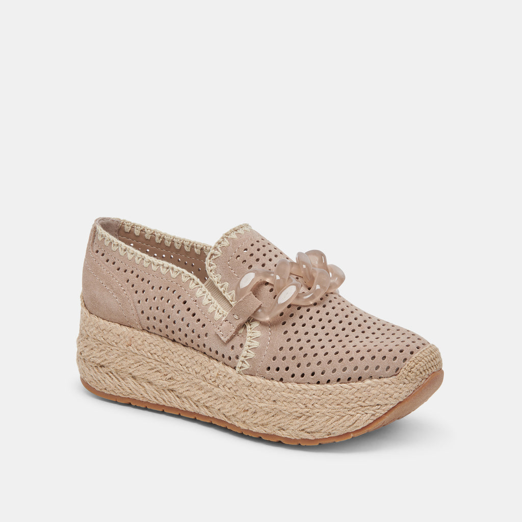 JHENEE ESPADRILLE SNEAKERS TAUPE PERFORATED SUEDE - image 2
