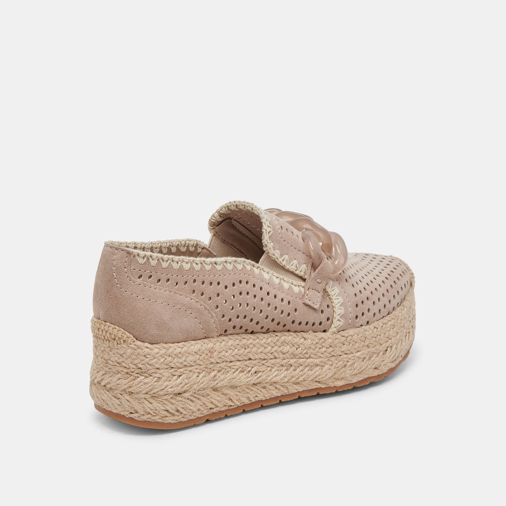 JHENEE ESPADRILLE SNEAKERS TAUPE PERFORATED SUEDE - image 3