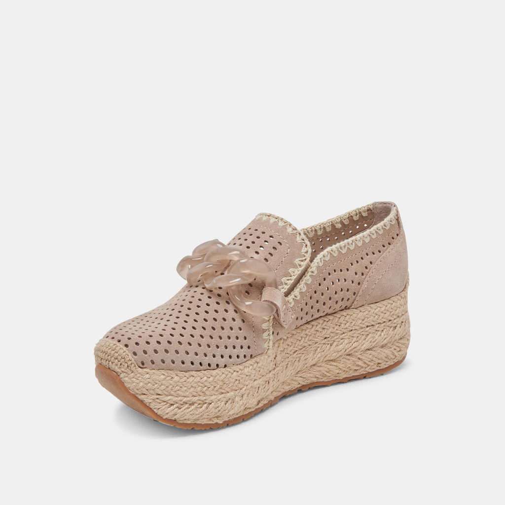 JHENEE ESPADRILLE SNEAKERS TAUPE PERFORATED SUEDE - image 4