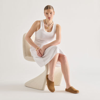 JONEY FLATS LT BROWN SUEDE