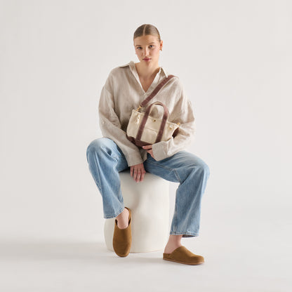 JONEY FLATS LT BROWN SUEDE