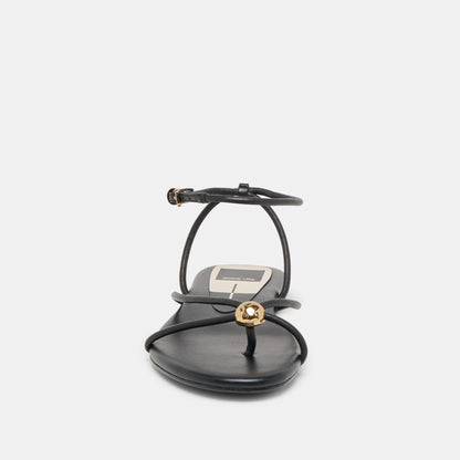 KENLEY SANDALS BLACK LEATHER