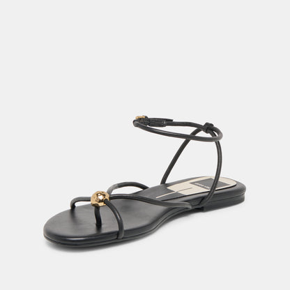 KENLEY SANDALS BLACK LEATHER