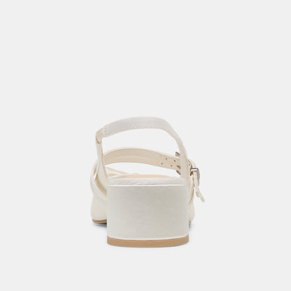 LORIS HEELS TRUE WHITE SATIN