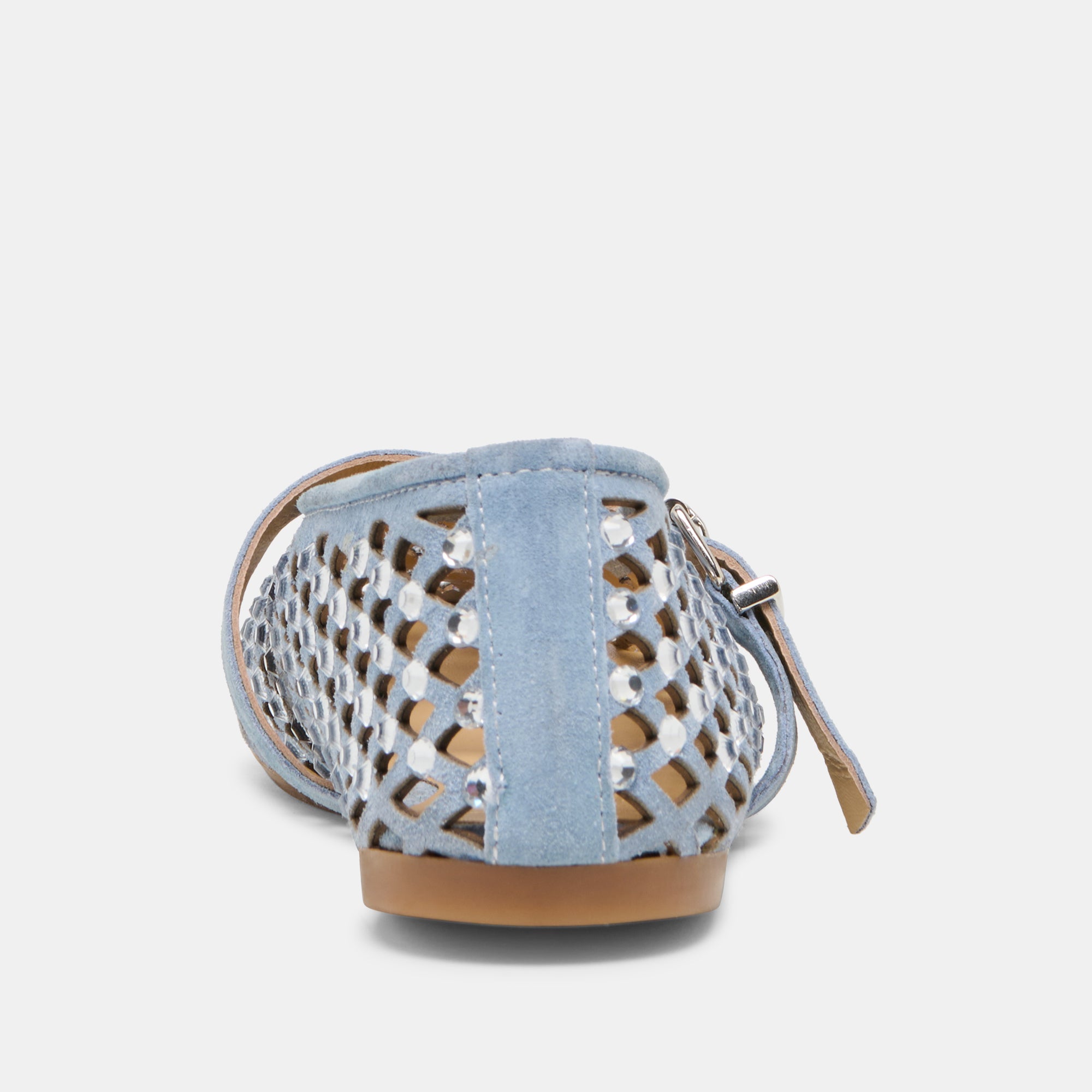 MAVIN RHINESTONE BALLET FLATS BLUE SUEDE