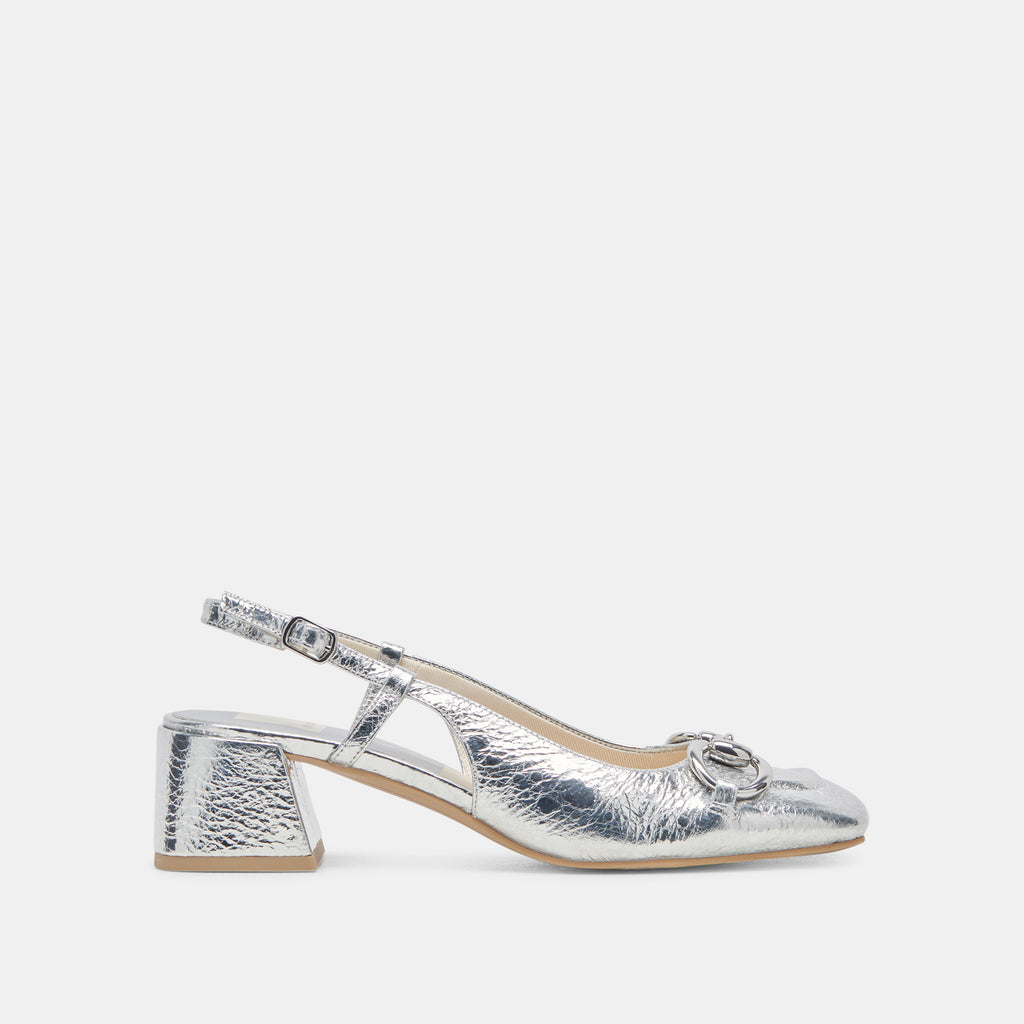 MELLI HEELS SILVER DISTRESSED LEATHER - image 1
