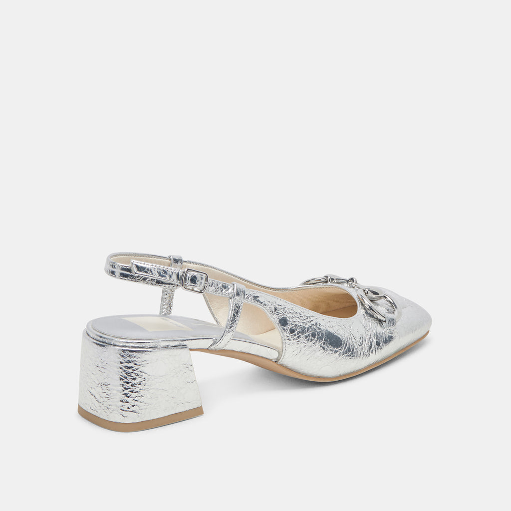 MELLI HEELS SILVER DISTRESSED LEATHER - image 3