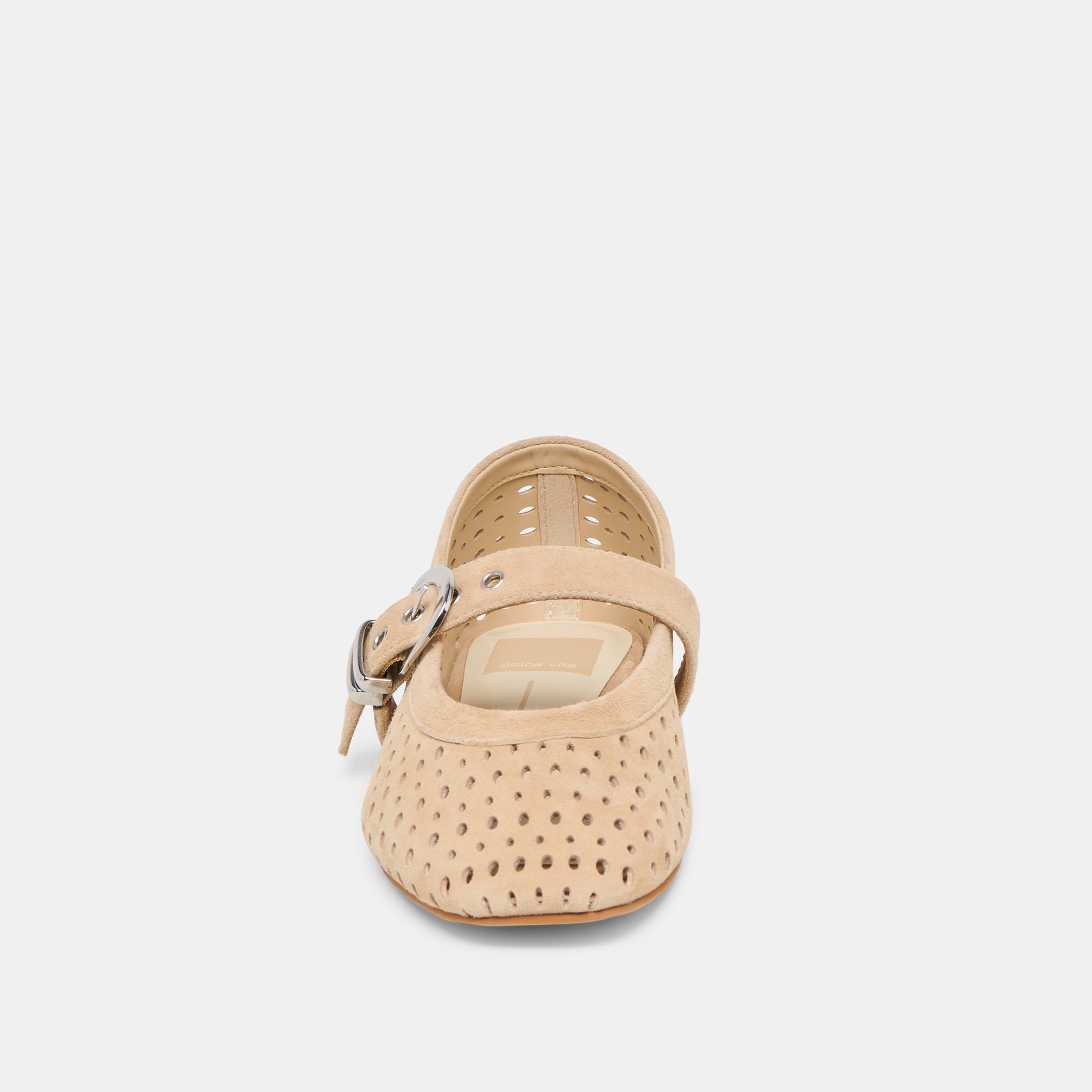 MIKEL BALLET FLATS CAMEL PERFORATED SUEDE