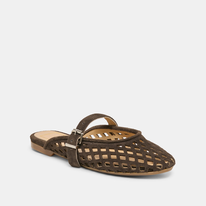 MIRIAN FLATS DK BROWN SUEDE