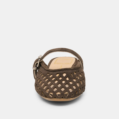 MIRIAN FLATS DK BROWN SUEDE