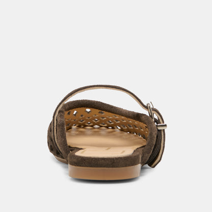 MIRIAN FLATS DK BROWN SUEDE