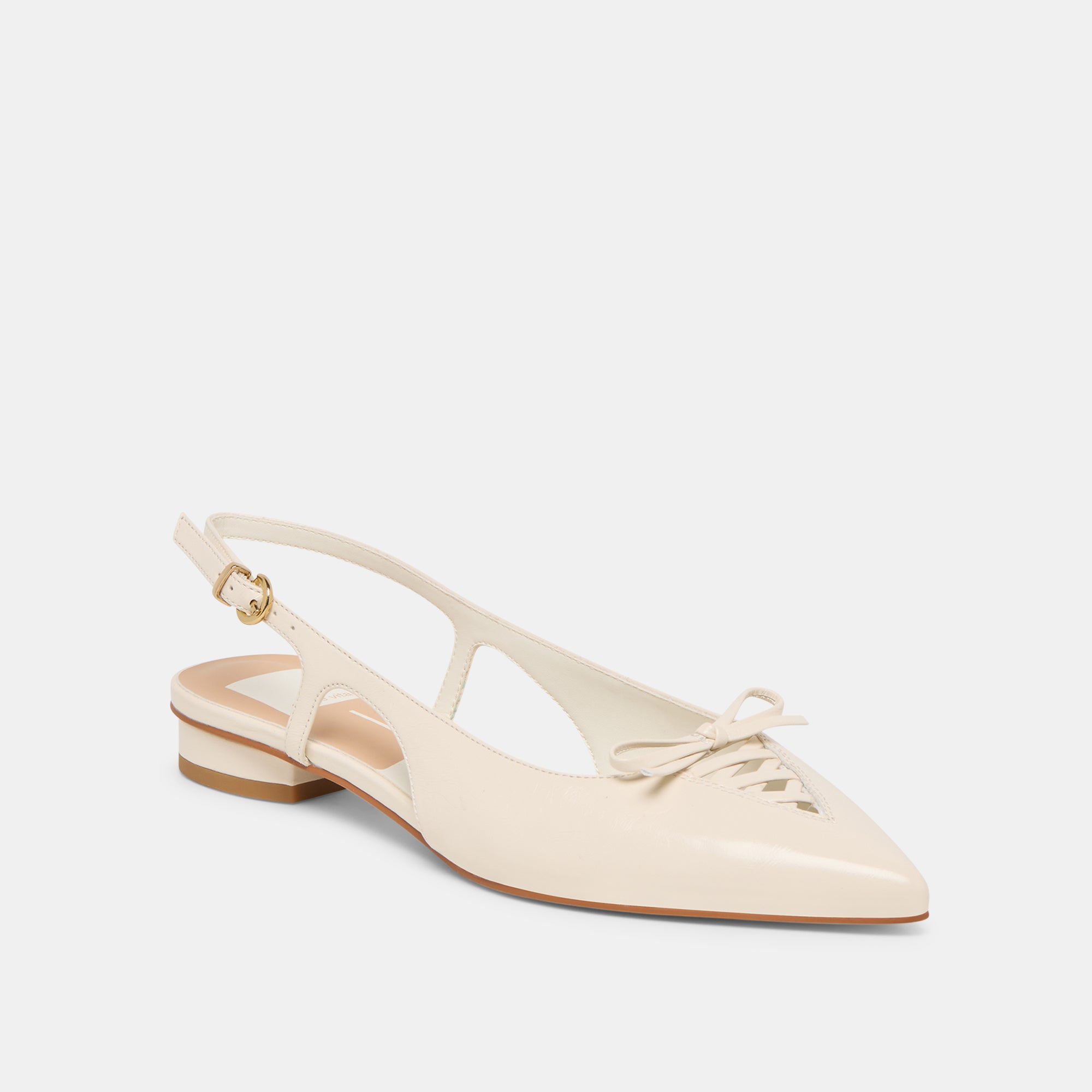 OWANA FLATS OFF WHITE LEATHER