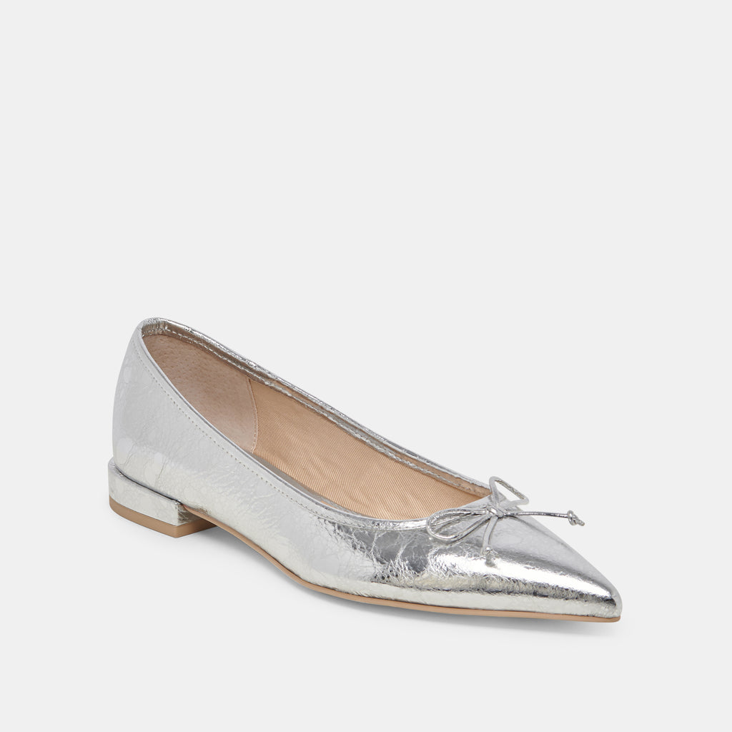 PALANI BALLET FLATS SILVER DISTRESSED LEATHER - image 2