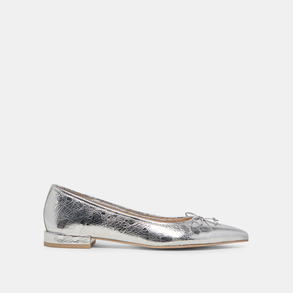 PALANI BALLET FLATS SILVER DISTRESSED LEATHER - image 1