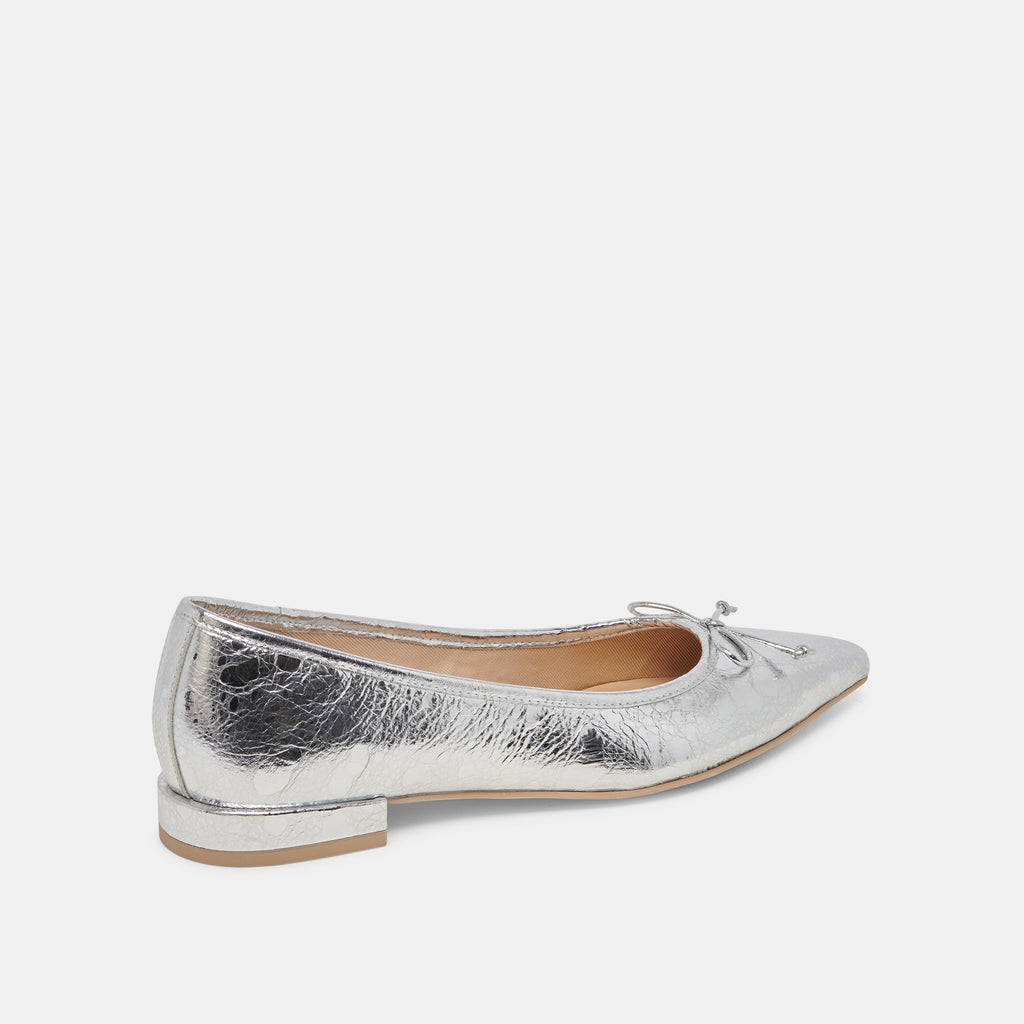 PALANI BALLET FLATS SILVER DISTRESSED LEATHER - image 3