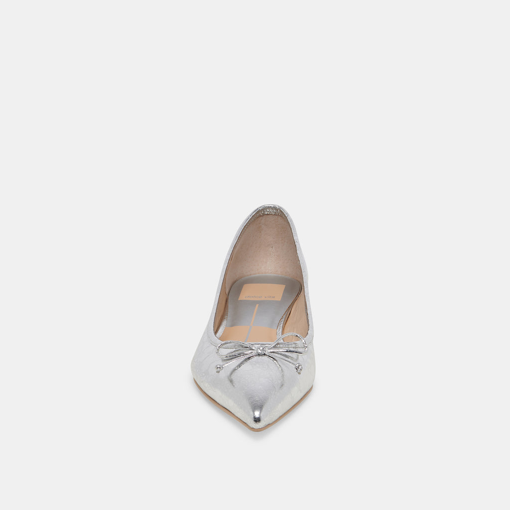 PALANI BALLET FLATS SILVER DISTRESSED LEATHER - image 6