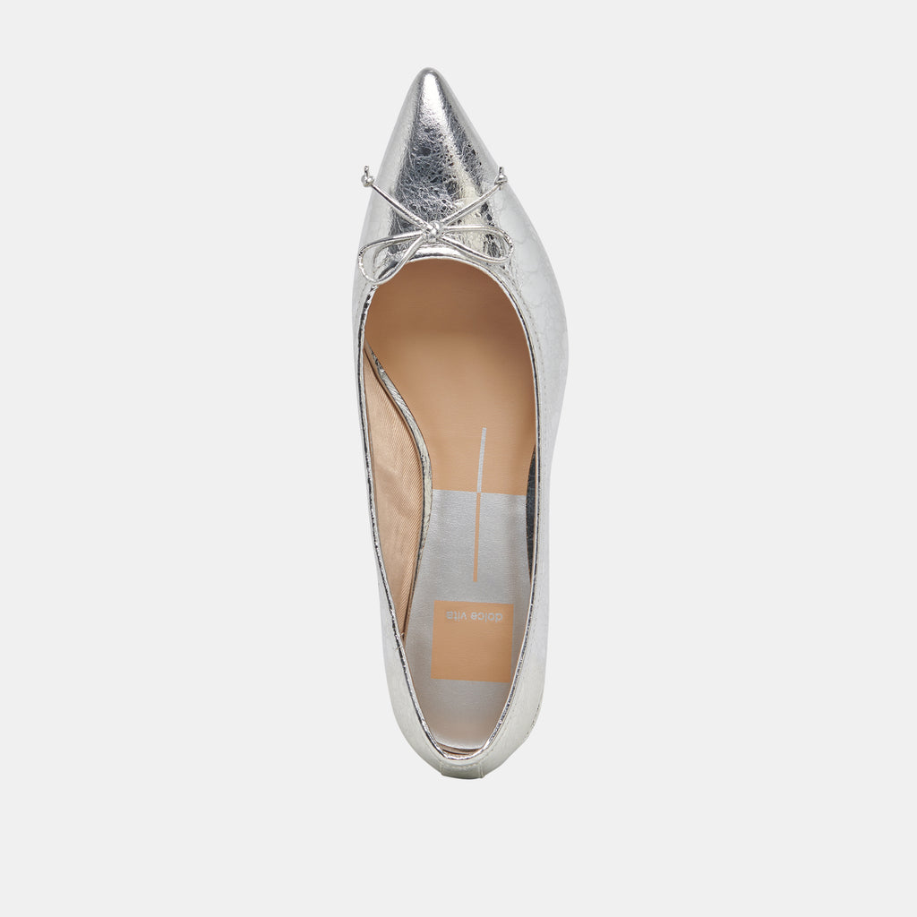 PALANI BALLET FLATS SILVER DISTRESSED LEATHER - image 8